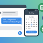 Google AI Studio building Android business app from text prompt