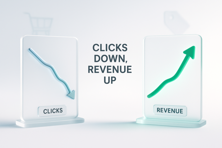 Clicks Down, Revenue Up: The Ecommerce SEO KPIs That Now Lie