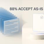 A white arrow signpost pointing to one glowing card among a fanned deck of blank cards