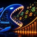 Holographic robot next to a rising API pricing chart representing DeepSeek price increase