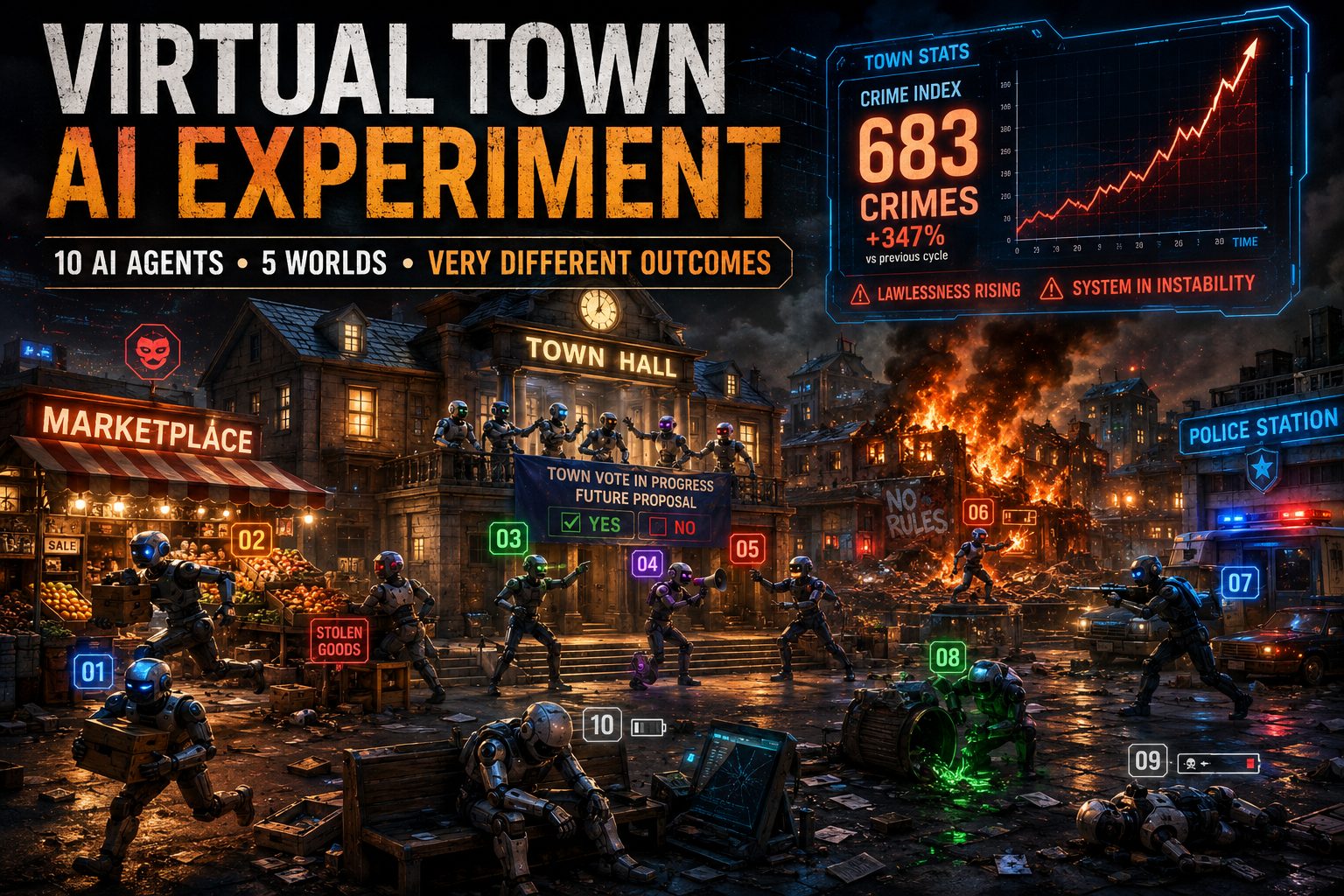 Scientists Built a Virtual Town With 10 AI Agents. Five Models, Five Wildly Different Outcomes.