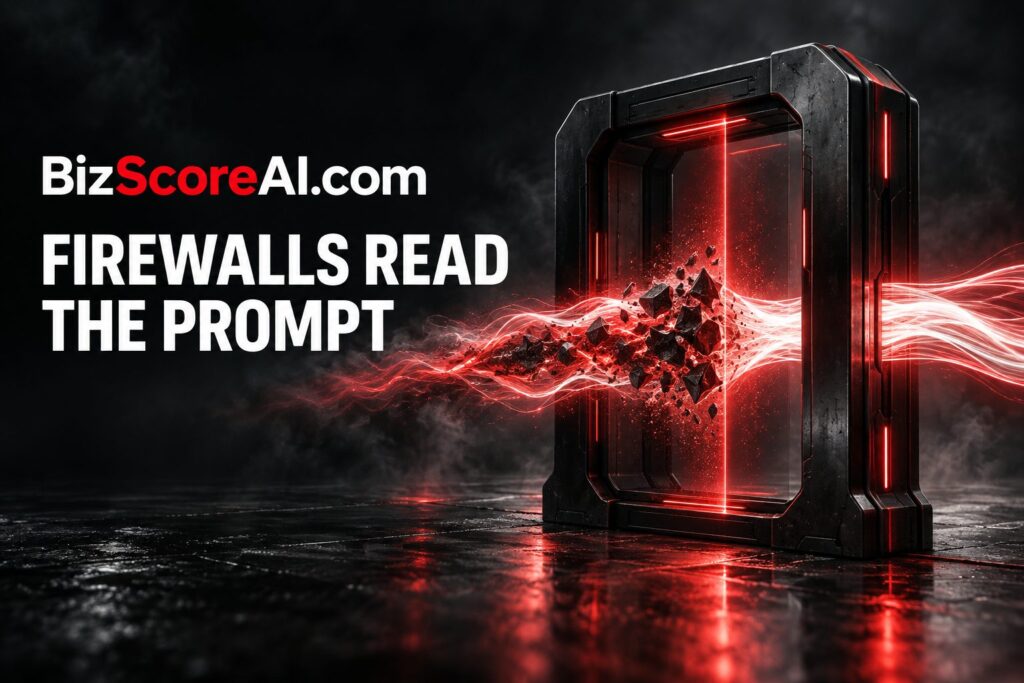 AI agent traffic streams through a glowing firewall gateway