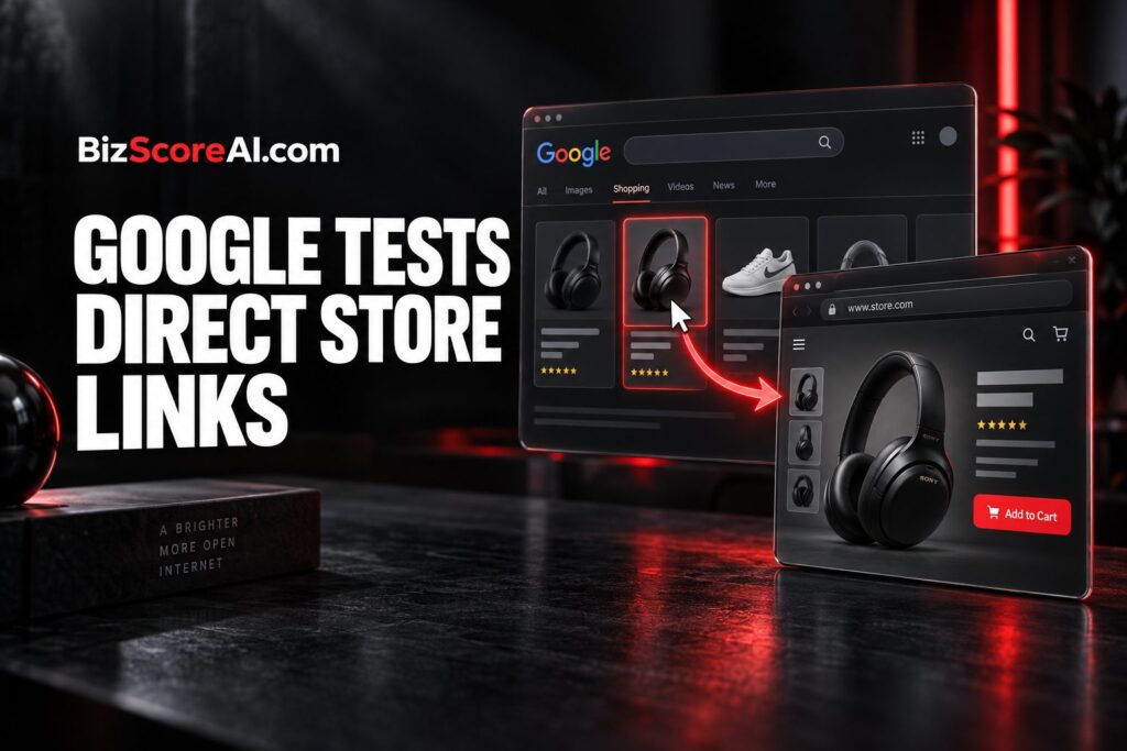 Google product listings linking shoppers straight to a merchant's headphone page
