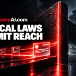 A glowing post blocked by a barrier of X local laws post restrictions