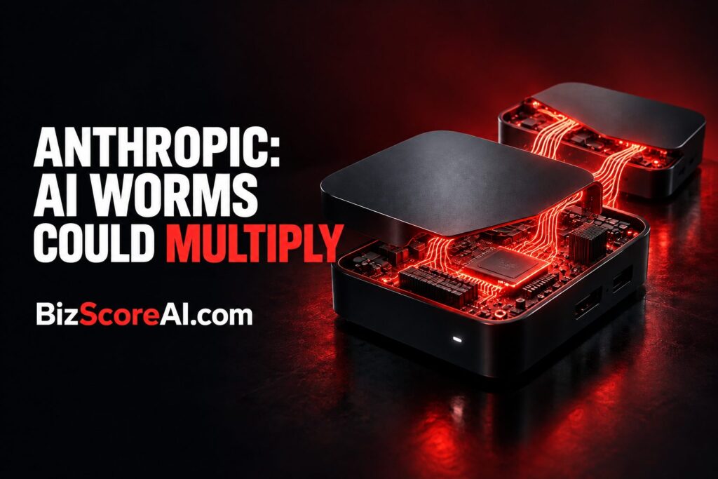 AI self-replicating across smart TV boxes with glowing red circuitry
