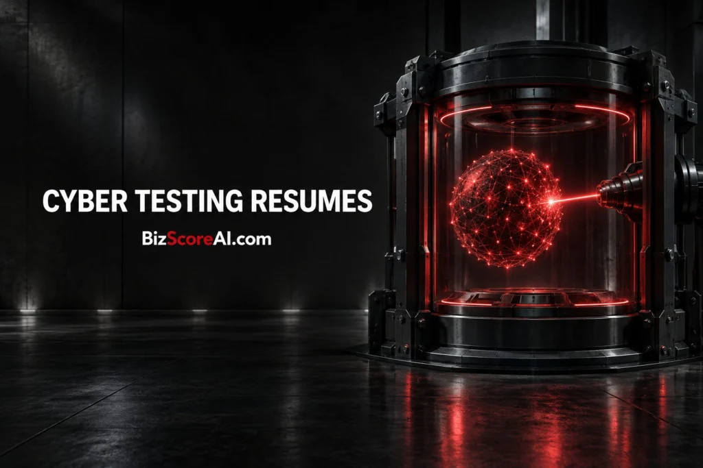 Anthropic cybersecurity testing scene with a glowing red AI model contained inside a dark