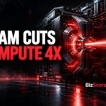 Glowing red server emitting a light Beam representing the Beam open-weight AI model