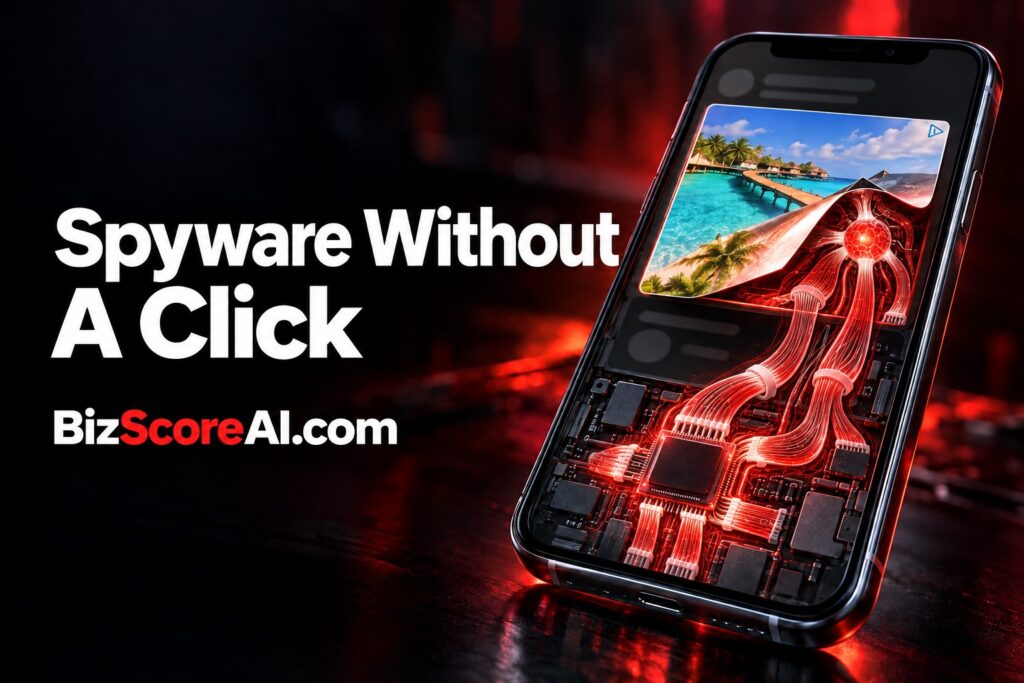 Glowing banner ad on a laptop screen in a dark room, illustrating online-ad spyware