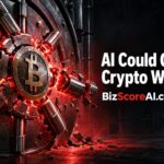 Crypto bunker mode triggered as a heavy vault door cracks around a Bitcoin symbol