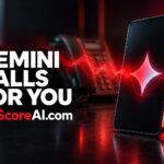 Gemini phone calls feature displayed on a Pixel smartphone beside a desk phone