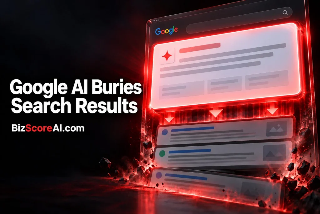 Google AI Overviews pushing organic search results down on the page