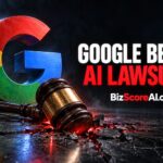 Judge's gavel striking beside a Google logo representing a Google AI Overviews lawsuit dismissal
