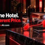 Google booking partner prices compared across a phone and laptop on a counter