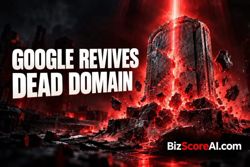 Cracked tombstone shattering apart to illustrate Google reindexing old domain