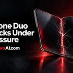IPhone Duo display cracking along the inner screen hinge