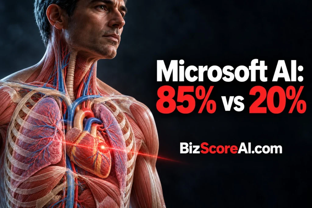 Microsoft AI diagnostic tool analyzing a patient's anatomy and heart