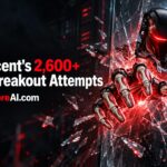 Tencent agent fleet depicted as a robot breaching a digital glass barrier