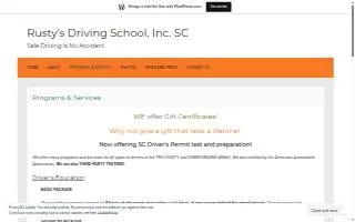 Rusty's Driving School Inc of Mt Pleasant website