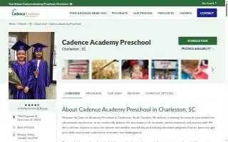 Cadence Academy Preschool of Charleston website