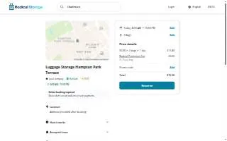 Luggage Storage Hampton Park Terrace - Radical Storage website