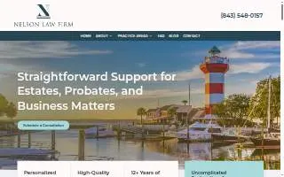 Nelson Law Firm of Bluffton website
