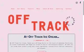 Off Track Ice Cream website