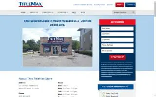TitleMax Title Loans of Mt Pleasant website