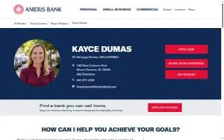 Kayce Dumas - Ameris Bank Mortgage website