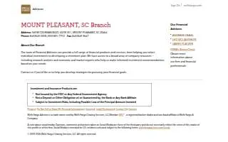Wells Fargo Advisors of Mt Pleasant website