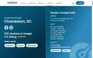 Restore Hyper Wellness of Charleston website