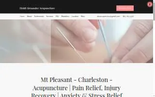 Heidi Alexander Acupuncture Mt Pleasant Charleston SC website