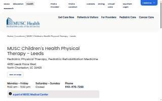 MUSC Children's Health Physical Therapy - Leeds
