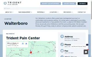 Trident Pain Center Walterboro website