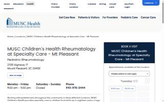 MUSC Children's Health Rheumatology at Specialty Care - Mt Pleasant