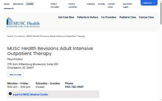 MUSC Health Revisions Adult Intensive Outpatient Therapy