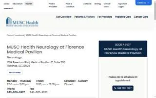 MUSC Health Neurology at Florence Medical Pavilion website