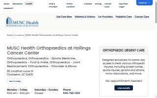 MUSC Health Orthopaedics at Hollings Cancer Center