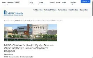 MUSC Children's Health Cystic Fibrosis Clinic at Shawn Jenkins Children's Hospital website