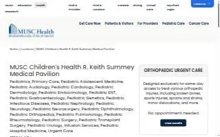 MUSC Children's Health R. Keith Summey Medical Pavilion website