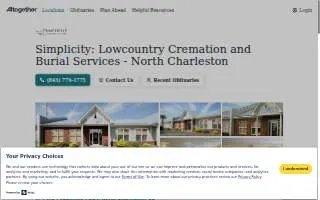 Simplicity: Lowcountry Cremation and Burial Services website