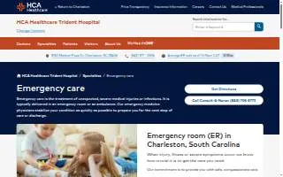 HCA Healthcare Trident Hospital Emergency Room website