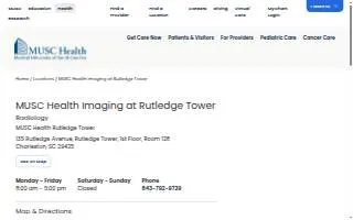 MUSC Health Imaging at Rutledge Tower website