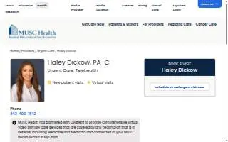 Haley Dickow, PA-C website