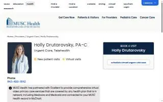 Holly Drutarovsky, PA-C website