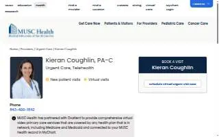 Kieran Coughlin, PA-C website