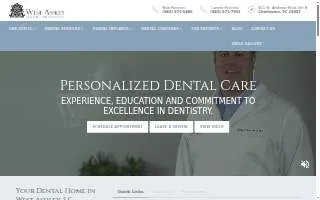 West Ashley Family Dentistry website