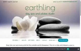 Earthling Day Spa and Pilates Studio website