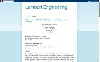 Lambert Engineering Company website
