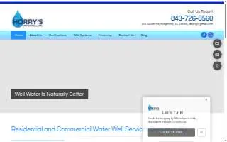 Horry's Water Well Inc website