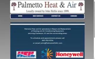Palmetto Heating and Air Conditioning, Inc. website